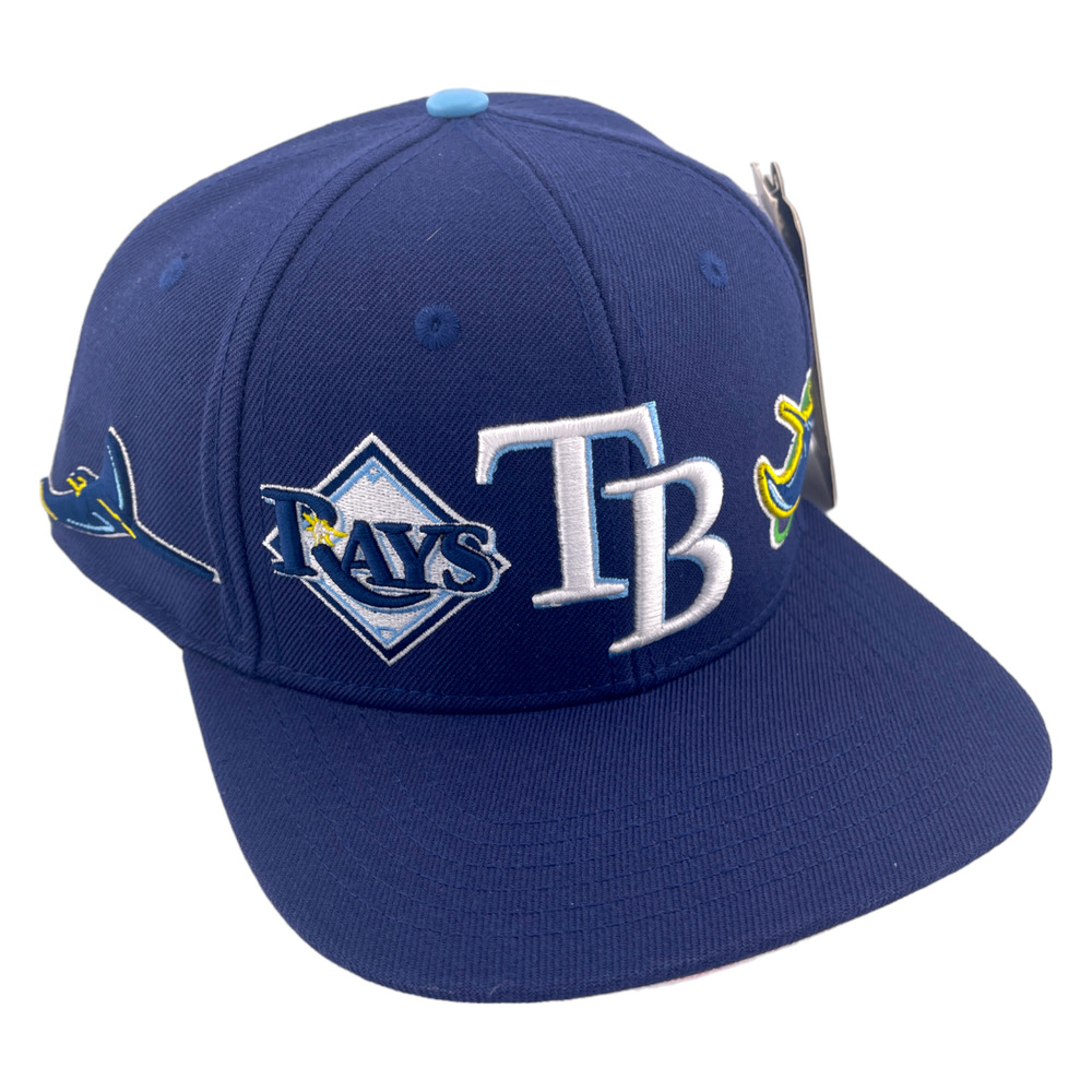 Pro Standard Tampa Bay Rays‎ Double Front Logo Side Patch Navy Blue Snapback Hat